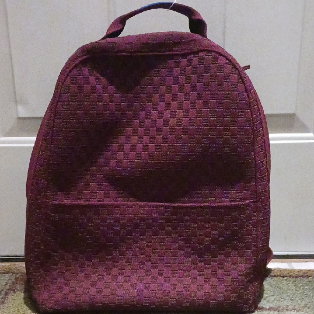 Rothy's Maroon Checkered Backpack - image 1